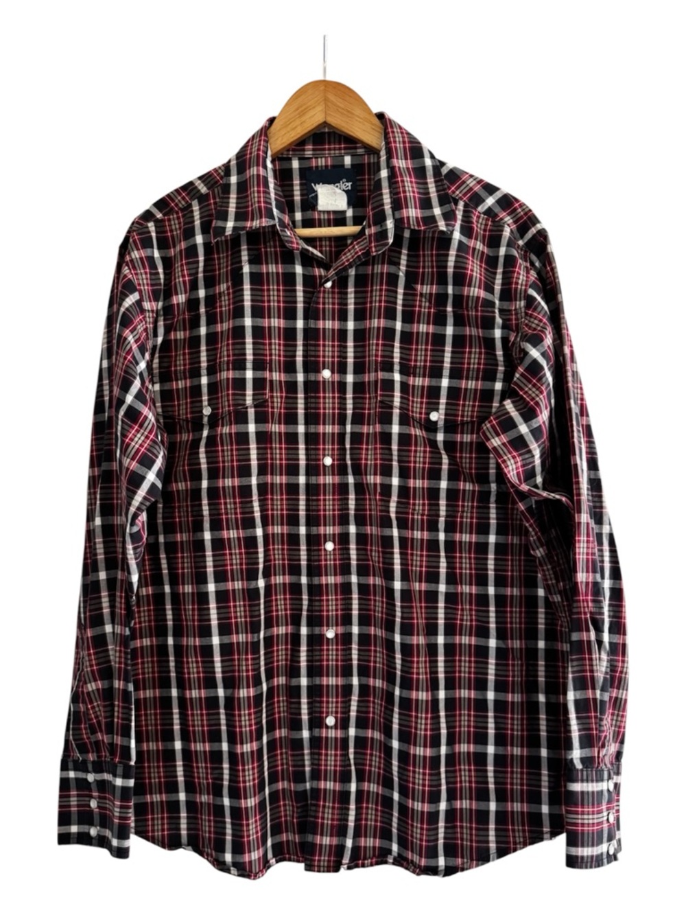 westerncore wrangler pearl snap plaid shirt